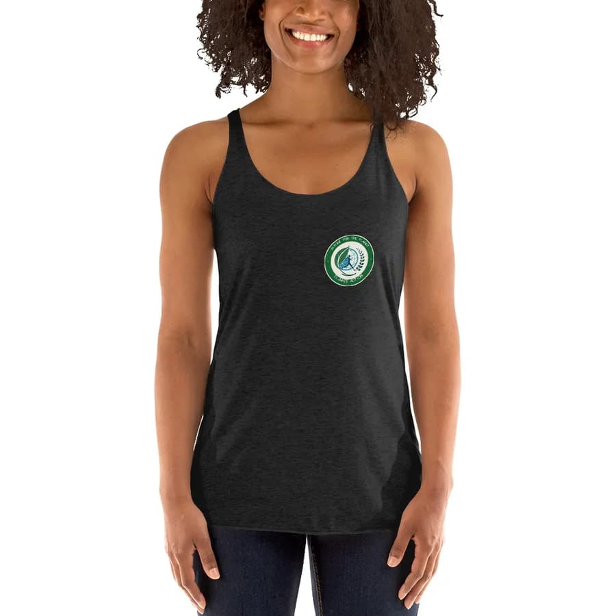 Women's Racerback Tank — Vintage Black, Badge
