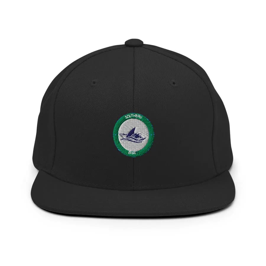 Snapback Cap — Black, Club mark